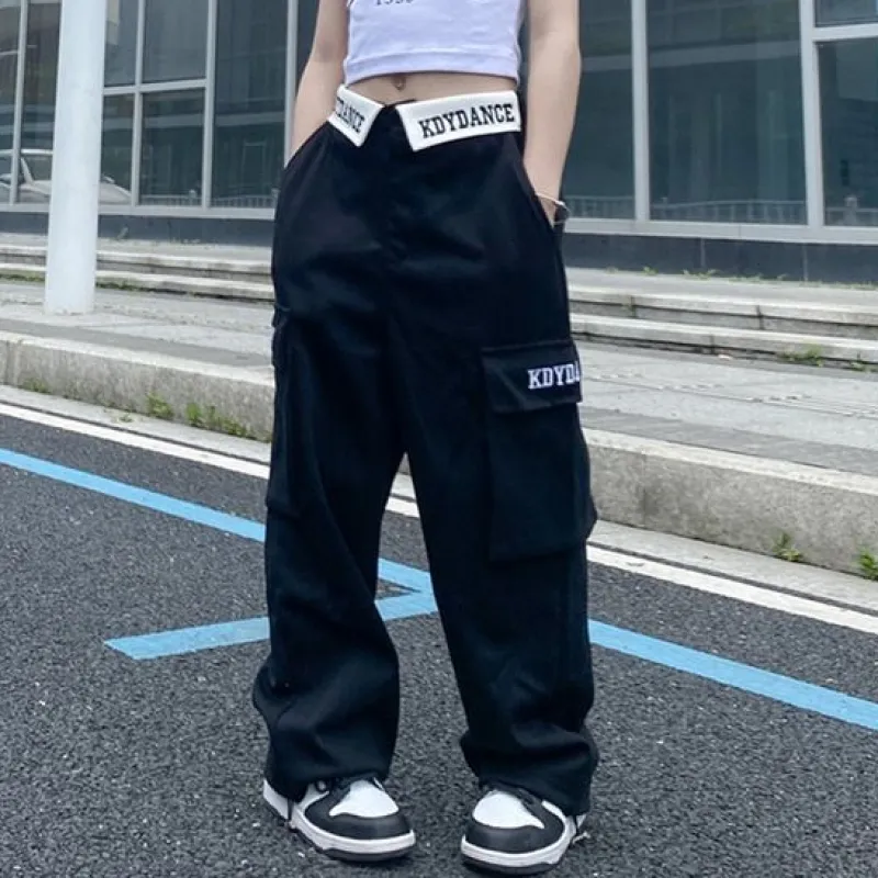 【120-170】ヒップホップ ダンス ポケット カッコイイ 夏 子供服 キッズ ジュニア 女の子 ボトムス ワイドパンツ