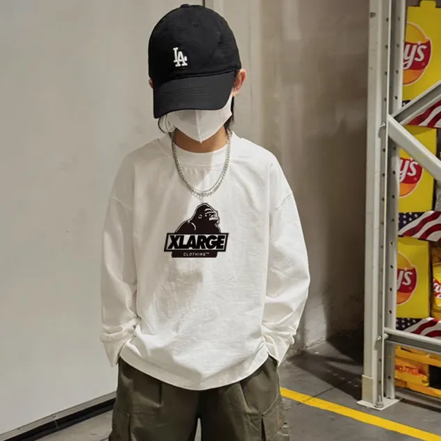 【90-160cm】絶対欲しい！ 楽ちん 合わせやすい シンプル 着心地良い 長袖 Tシャツ