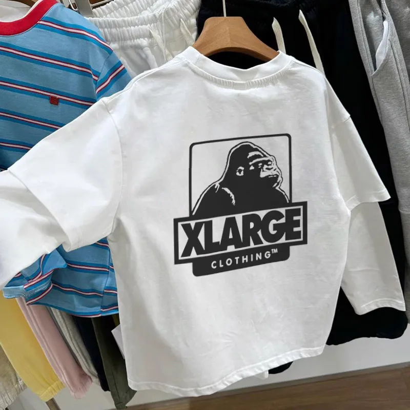 【100-150cm】デザイン満点  大人気 レイヤード カジュアル 男の子 長袖 Ｔシャツ