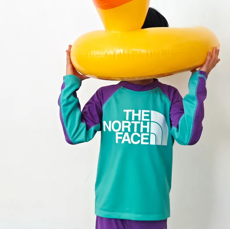 【120-170cm】水着4点セット 夏の水遊びやプールにぴったり キッズ ラッシュガード +スイムパンツ +スイムキャップ +巾着袋
