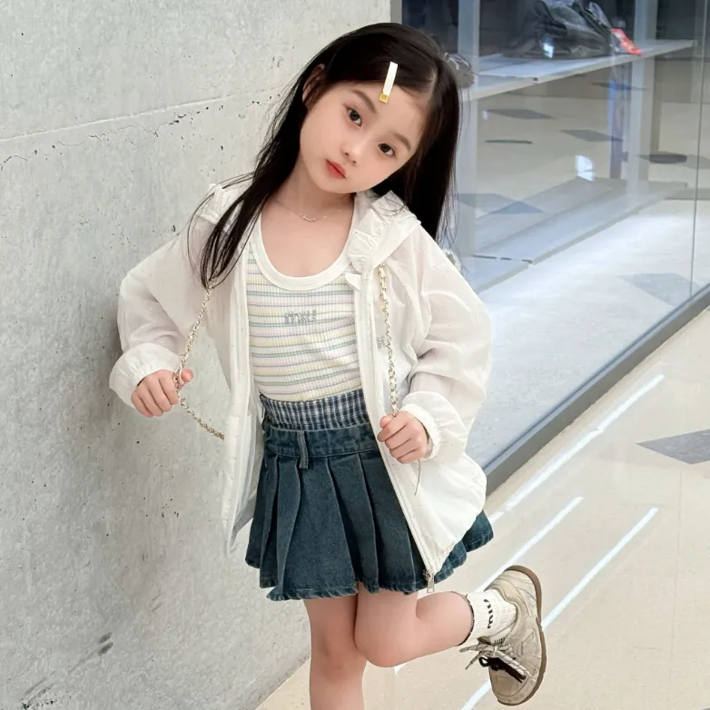 【100-160cm】おしゃれキッズ必見 大活躍 スウィート UV対策 女の子 アウター