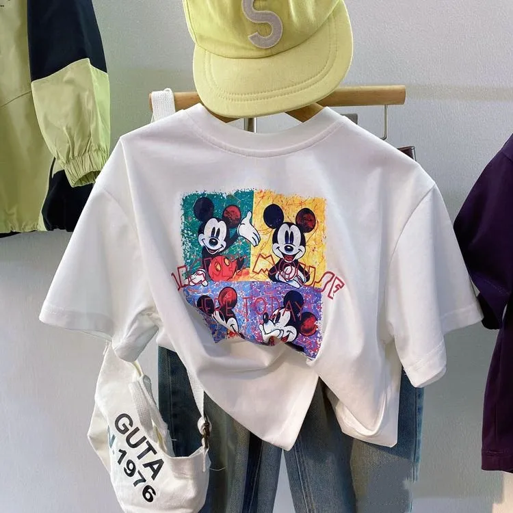 【90-160cm】口コミ高評価 売れ筋 カートゥーン カジュアル 合わせやすい 半袖 Ｔシャツ