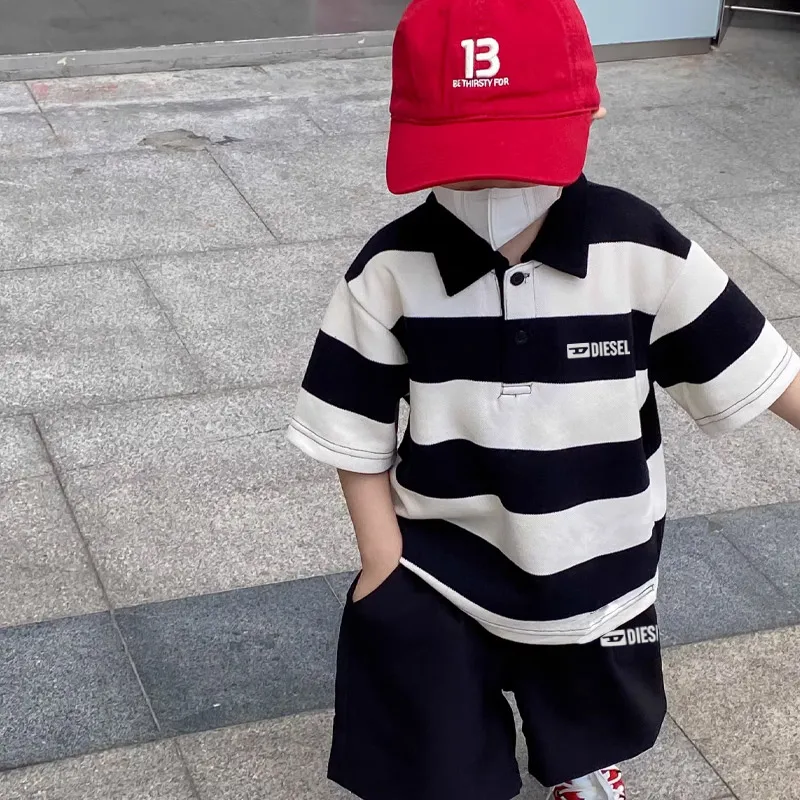 【90-140cm】二点セット 単品注文OK 着回し最強  カジュアル クール 半袖Ｔシャツ＋ショートパンツ セットアップ