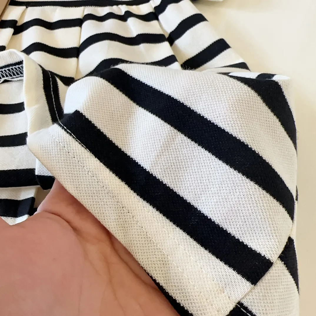 【80-140cm】最愛の一着  きれいめ 通園・お出かけに POLOネック ボーダー柄 女の子 ワンピース