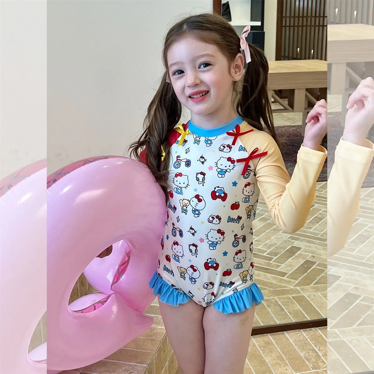 【90-140cm】夏にぴったり おしゃれ すっきりシルエット 肌ざわりなめらか キッズ 女の子 水着