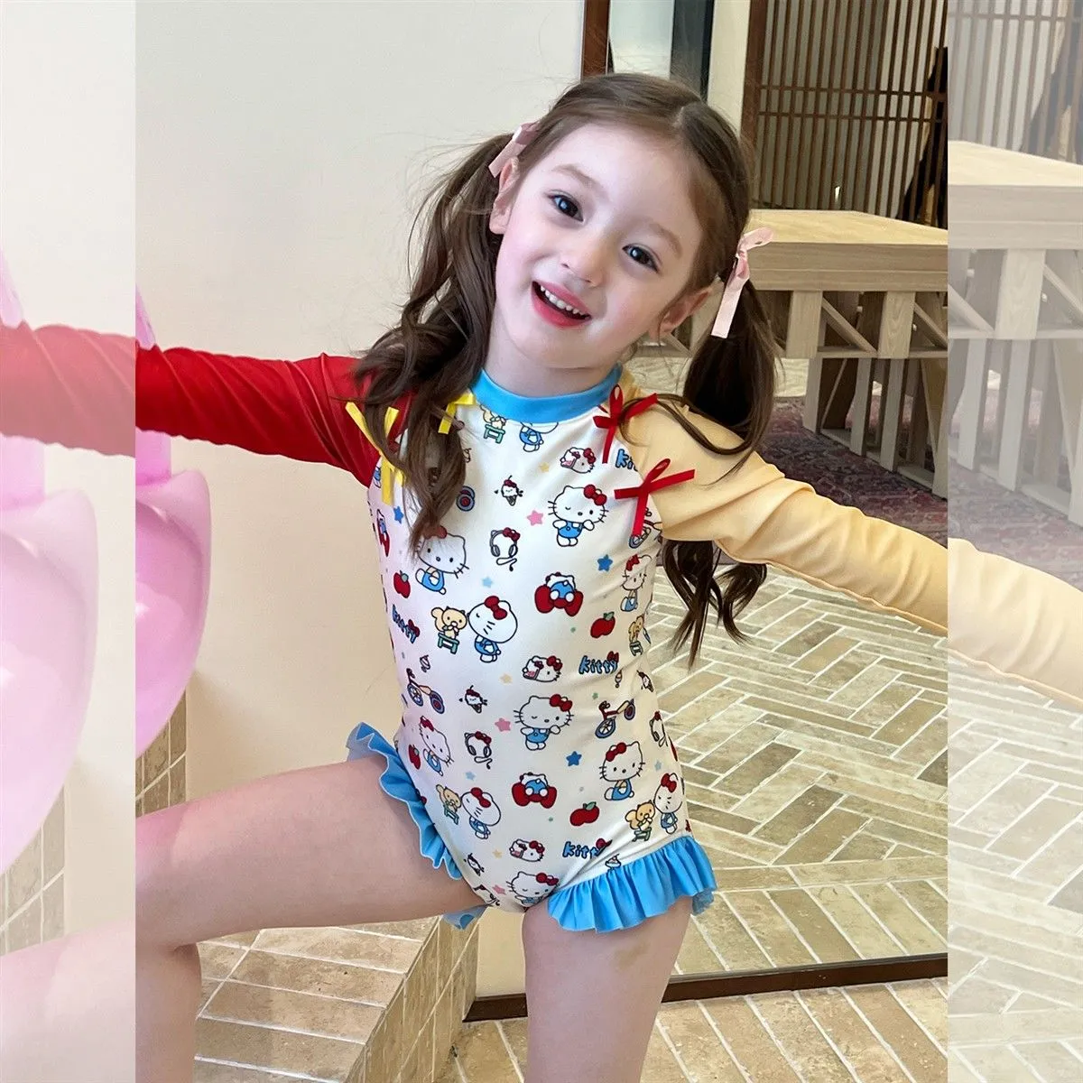 【90-140cm】夏にぴったり おしゃれ すっきりシルエット 肌ざわりなめらか キッズ 女の子 水着