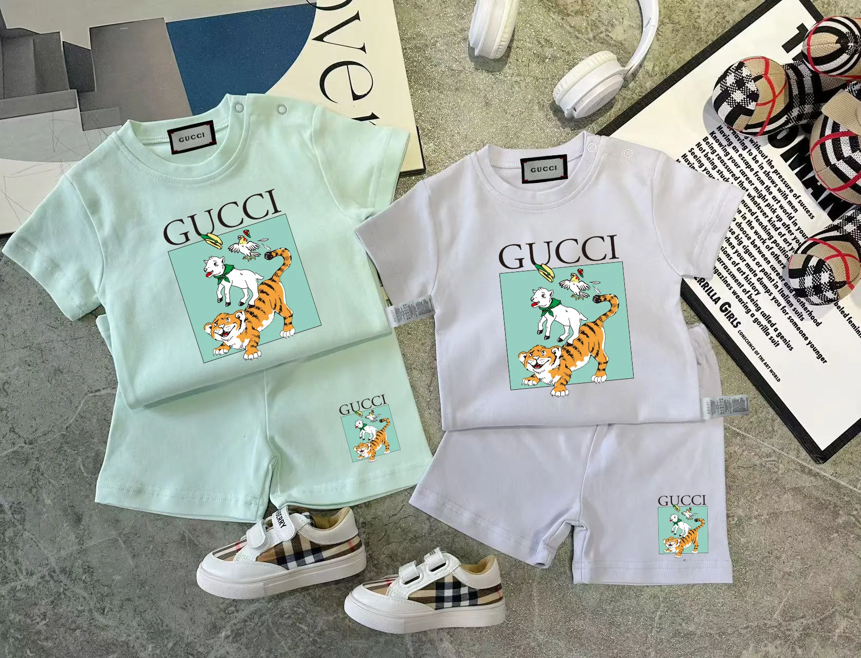 【66-110cm】二点セット デイリー使いに最適 トレンド  可愛い 軽やかな着心地 半袖Ｔシャツ+ショートパンツ セットアップ